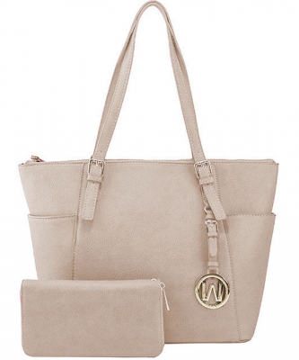 Fashion Faux Handbag with Matching Wallet Set WU1009W BRICK